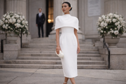 Civil Wedding Outfit: Why a Cape Dress Is the Perfect Modern Bride Choice