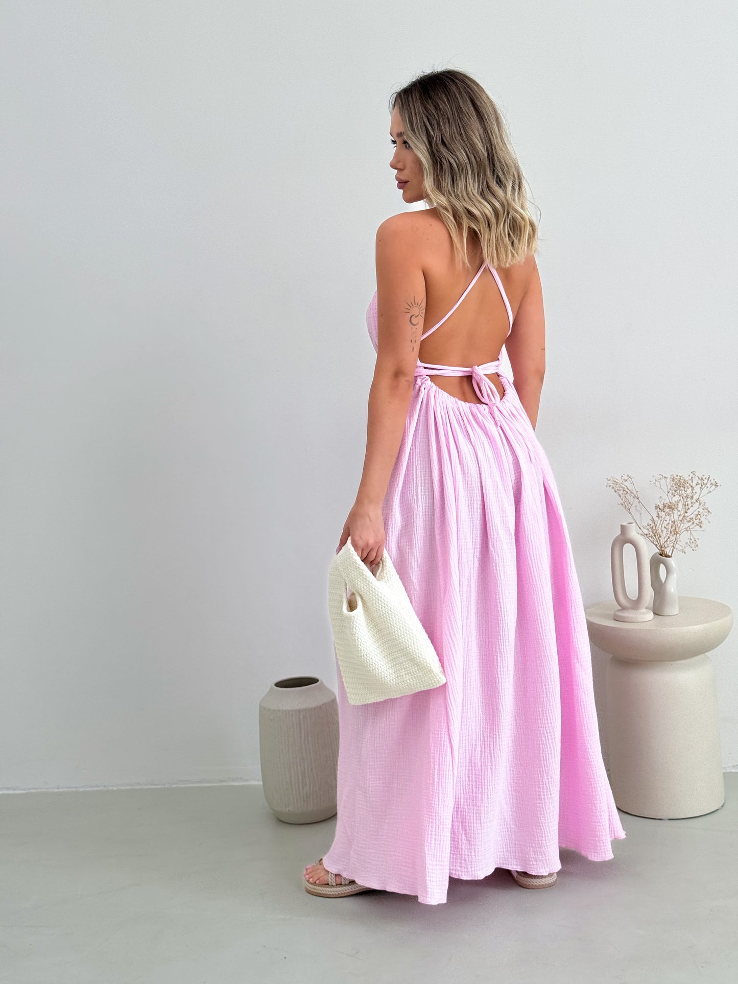 Pink Linen Dress
