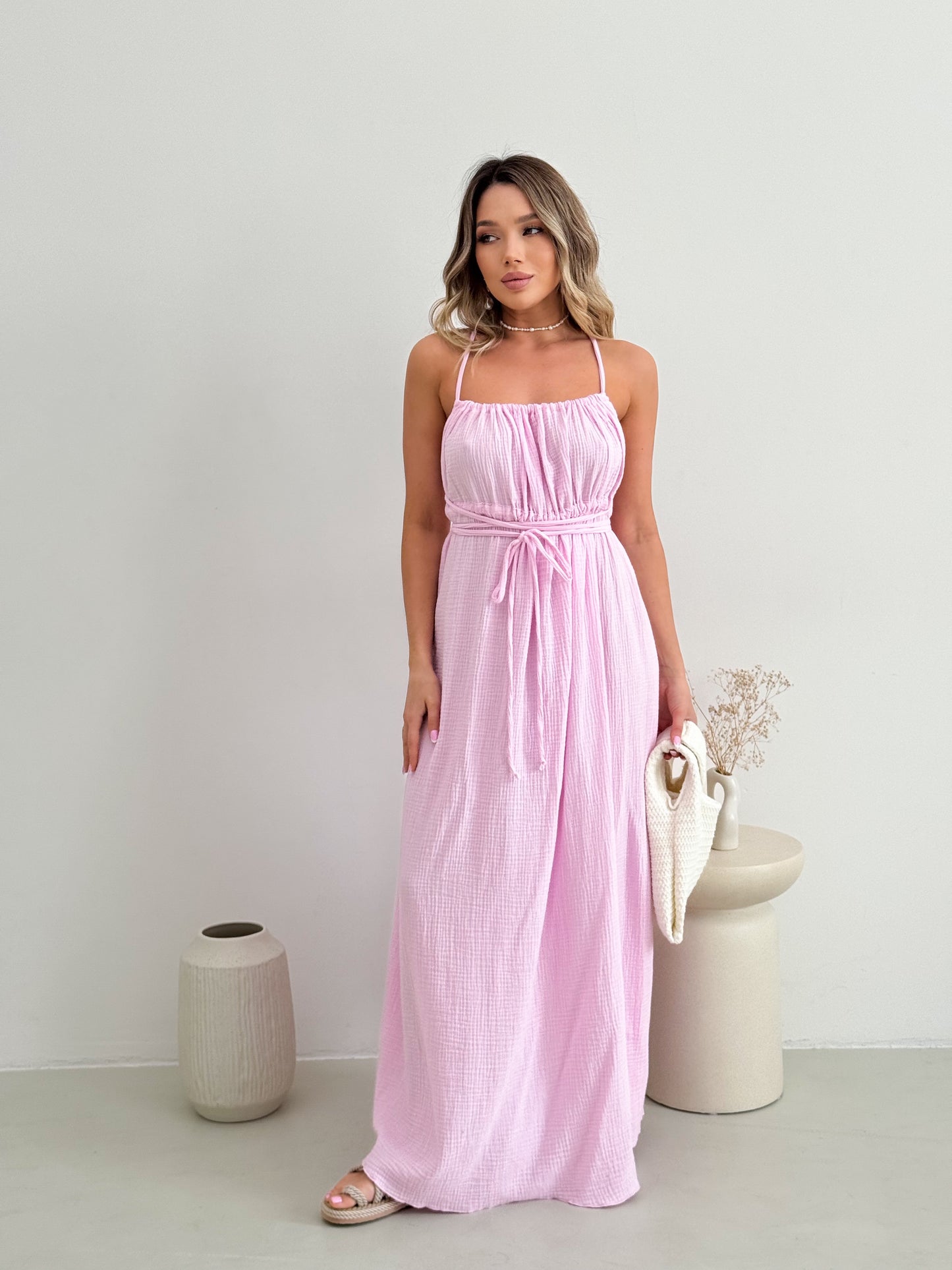 Pink Linen Dress