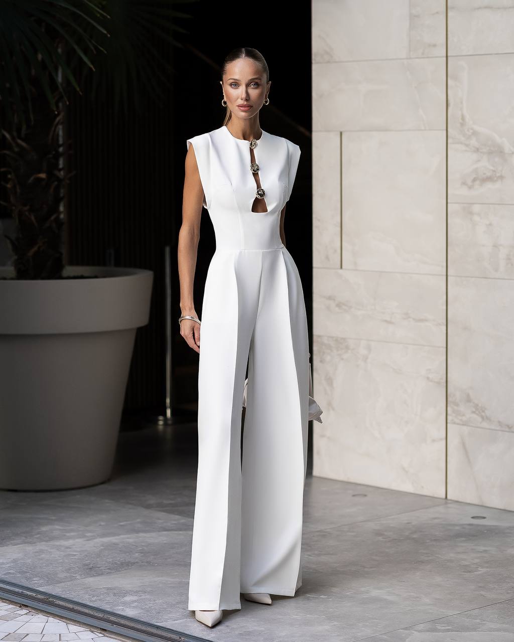 Elegant Wide Leg Jumpsuit for Women, Formal Evening Romper, Sleeveless Party Pantsuit