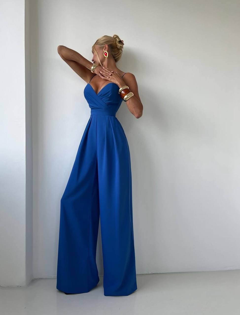 Elegant Women’s Wide Leg Jumpsuit with Pockets, Tailored Bridal Jumpsuit, Wedding Guest & Evening Outfit