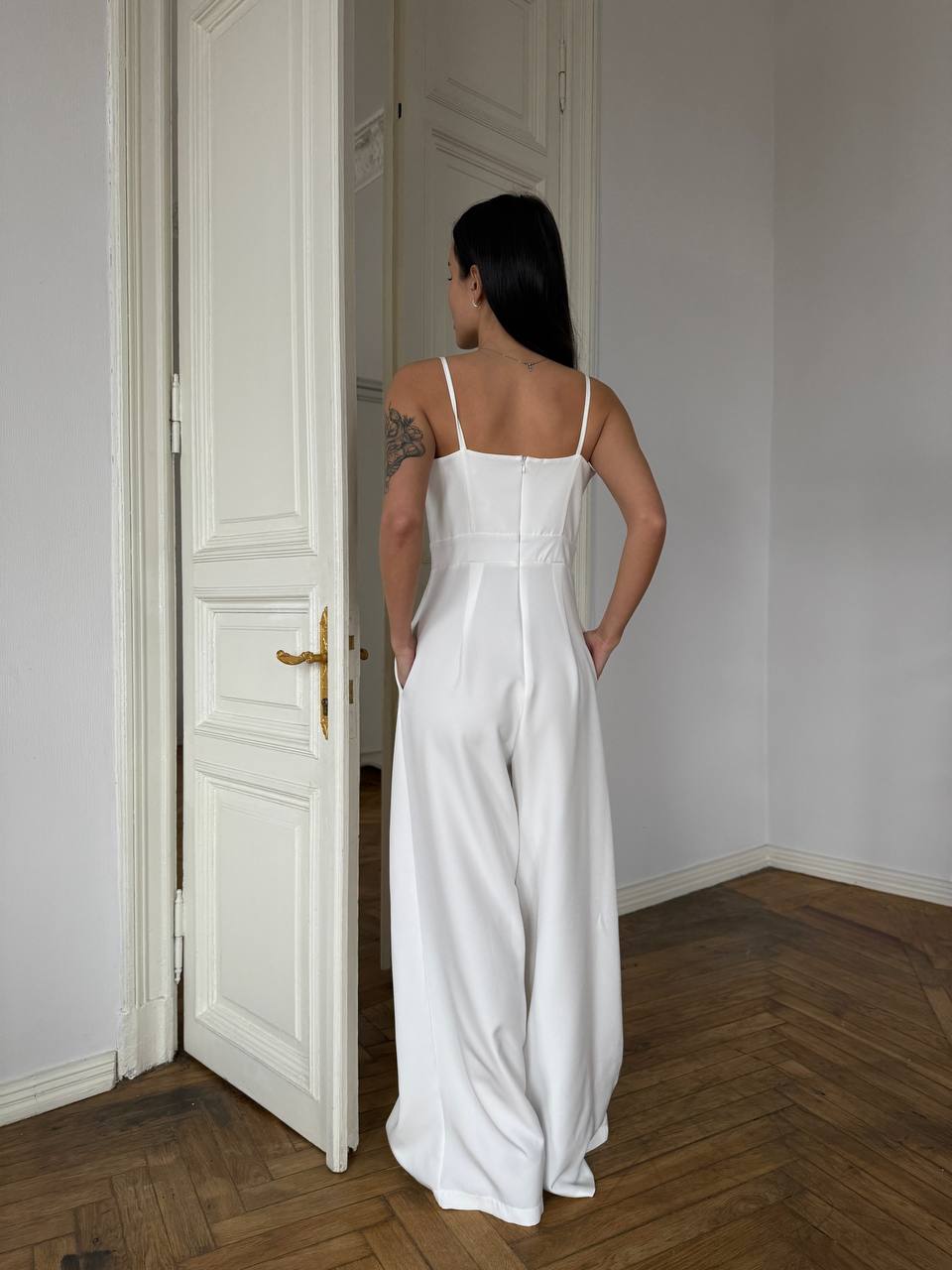 Elegant Women’s Wide Leg Jumpsuit with Pockets, Tailored Bridal Jumpsuit, Wedding Guest & Evening Outfit