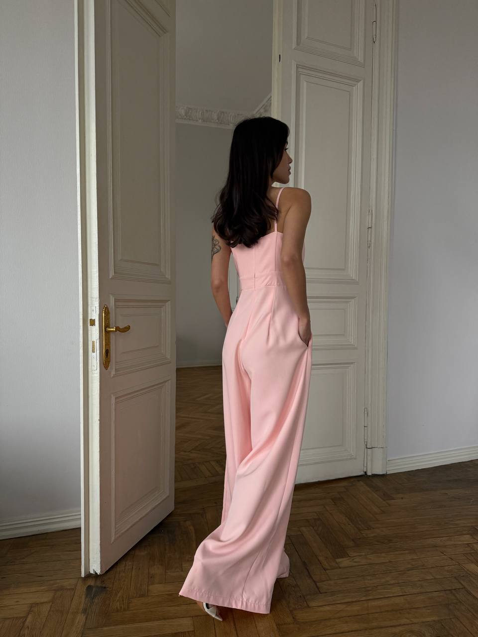 Elegant Women’s Wide Leg Jumpsuit with Pockets, Tailored Bridal Jumpsuit, Wedding Guest & Evening Outfit