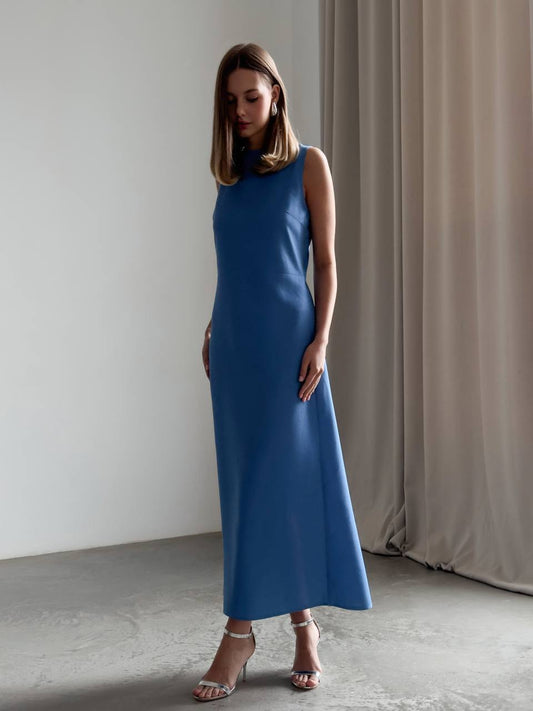 sachin and babi light blue dress Cassie Stretch Linen Dress