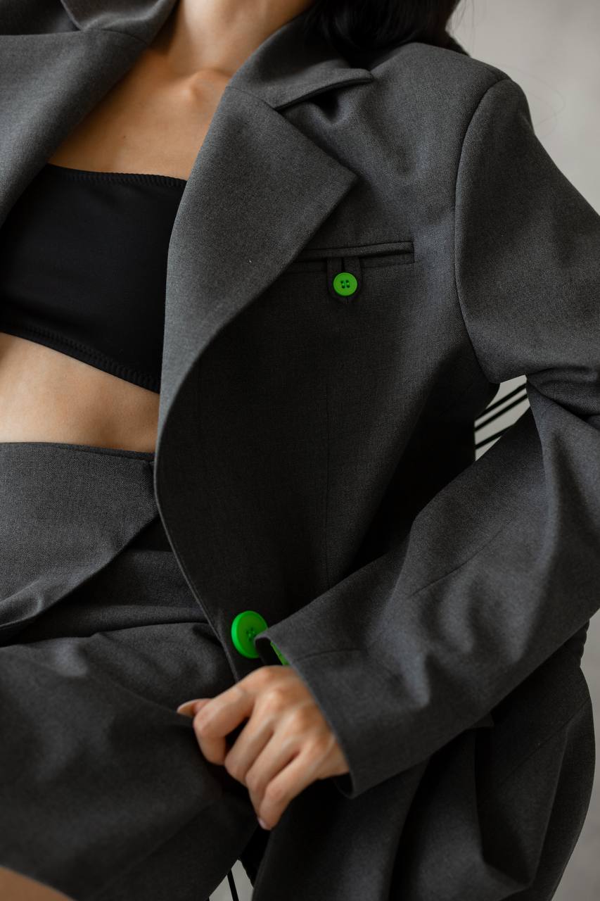 Oversized Blazer Skort Set for Women – Tailored 2 Piece Suit, Elegant Mini Outfit