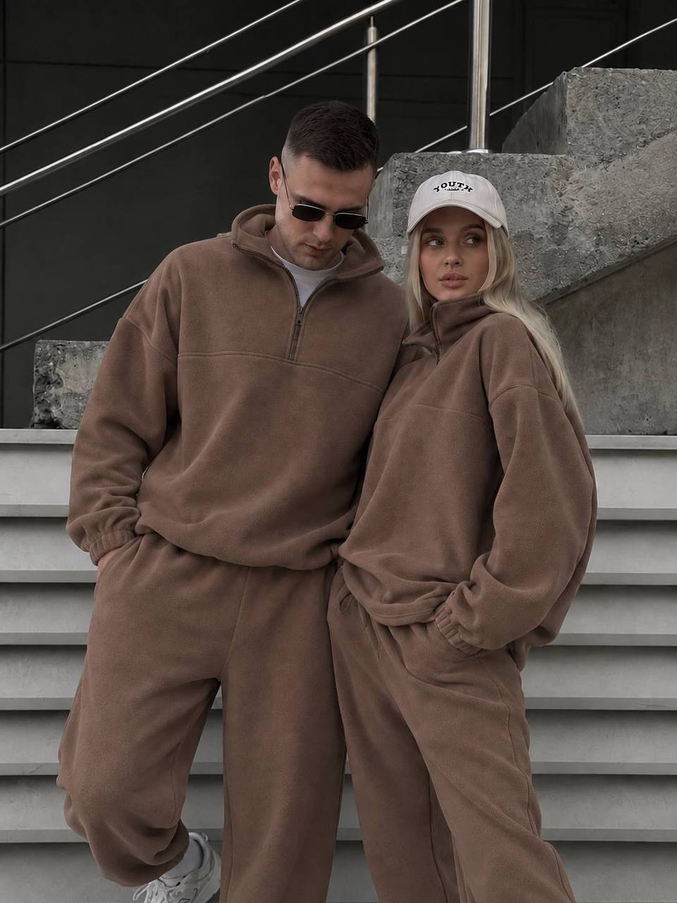 Matching Couple Fleece Tracksuits, Christmas Gift for Him and Her, Loungewear Set, Oversized Winter, Fall Sweatpants Hoodie,Matching Joggers