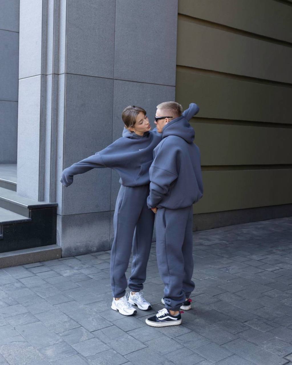 Matching Couple Hoodies and Sweatpants Set, Oversized Tracksuit,Fleece Cotton Jogger Set, Minimalist Streetwear, Family Look,Valentines Gift