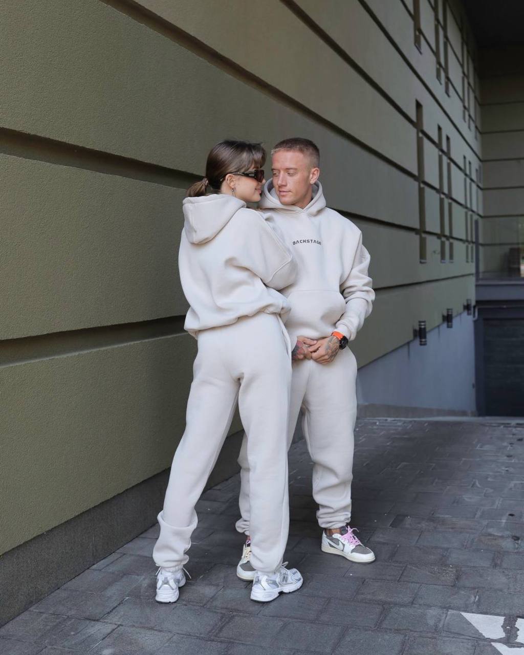 Matching Couple Hoodies and Sweatpants Set, Oversized Tracksuit,Fleece Cotton Jogger Set, Minimalist Streetwear, Family Look,Valentines Gift