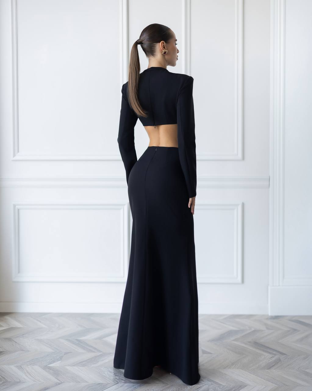2-Piece Matching Set, Elegant Crop Top and Maxi Skirt, Homecoming Dress,  Modest Evening Gown, Wedding Guest Dress, Clothing Gift For Her