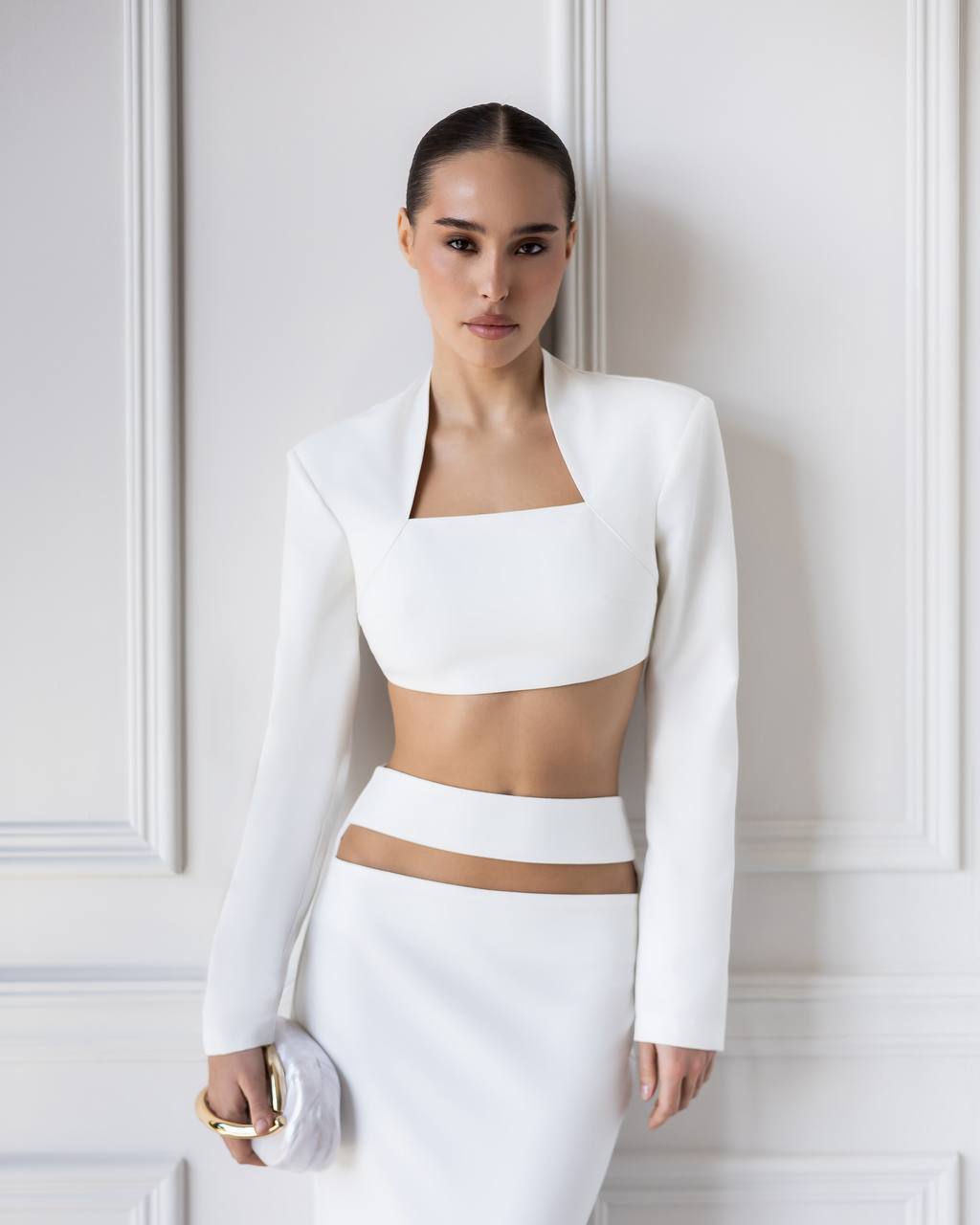 2-Piece Matching Set, Elegant Crop Top and Maxi Skirt, Homecoming Dress,  Modest Evening Gown, Wedding Guest Dress, Clothing Gift For Her