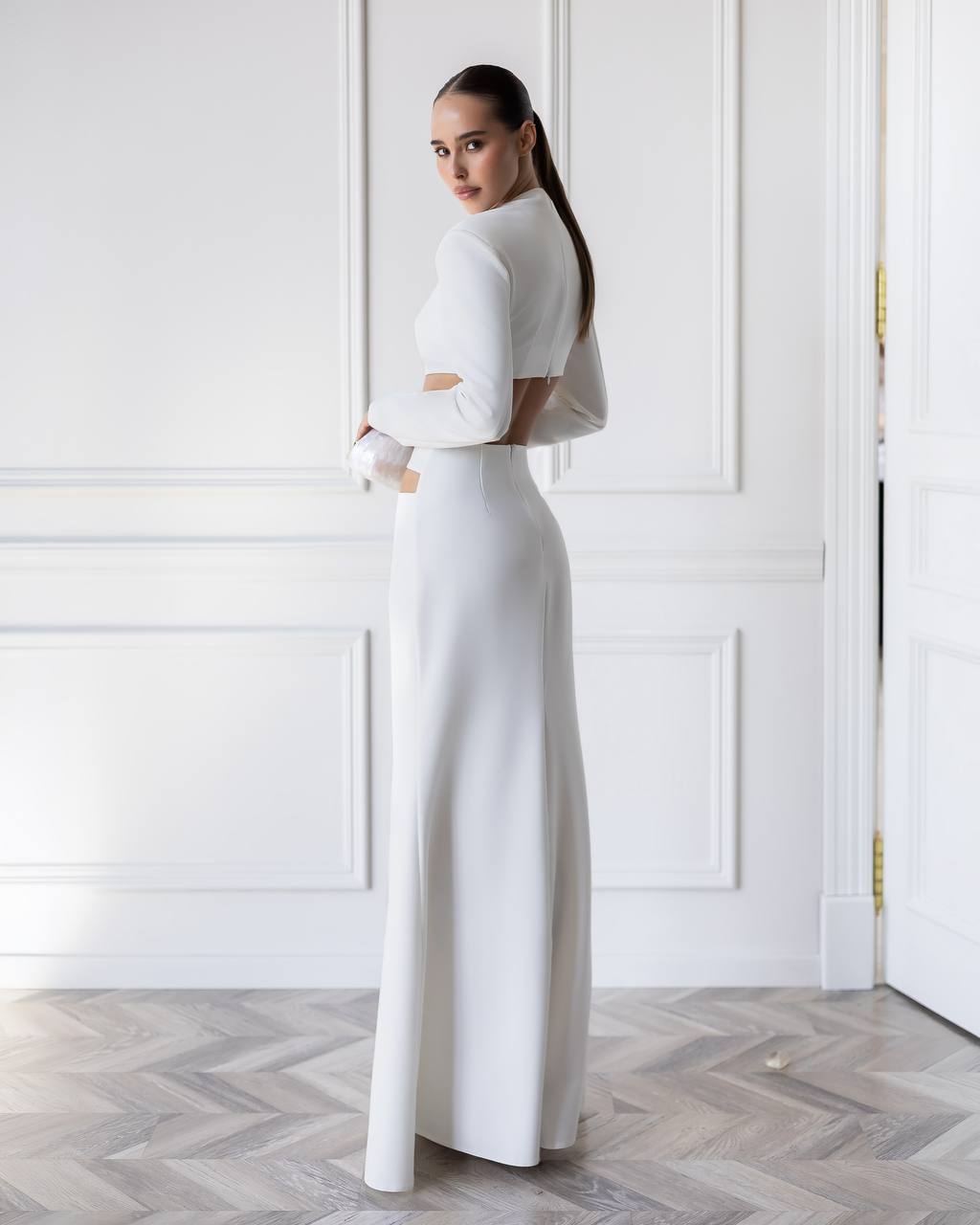 2-Piece Matching Set, Elegant Crop Top and Maxi Skirt, Homecoming Dress,  Modest Evening Gown, Wedding Guest Dress, Clothing Gift For Her