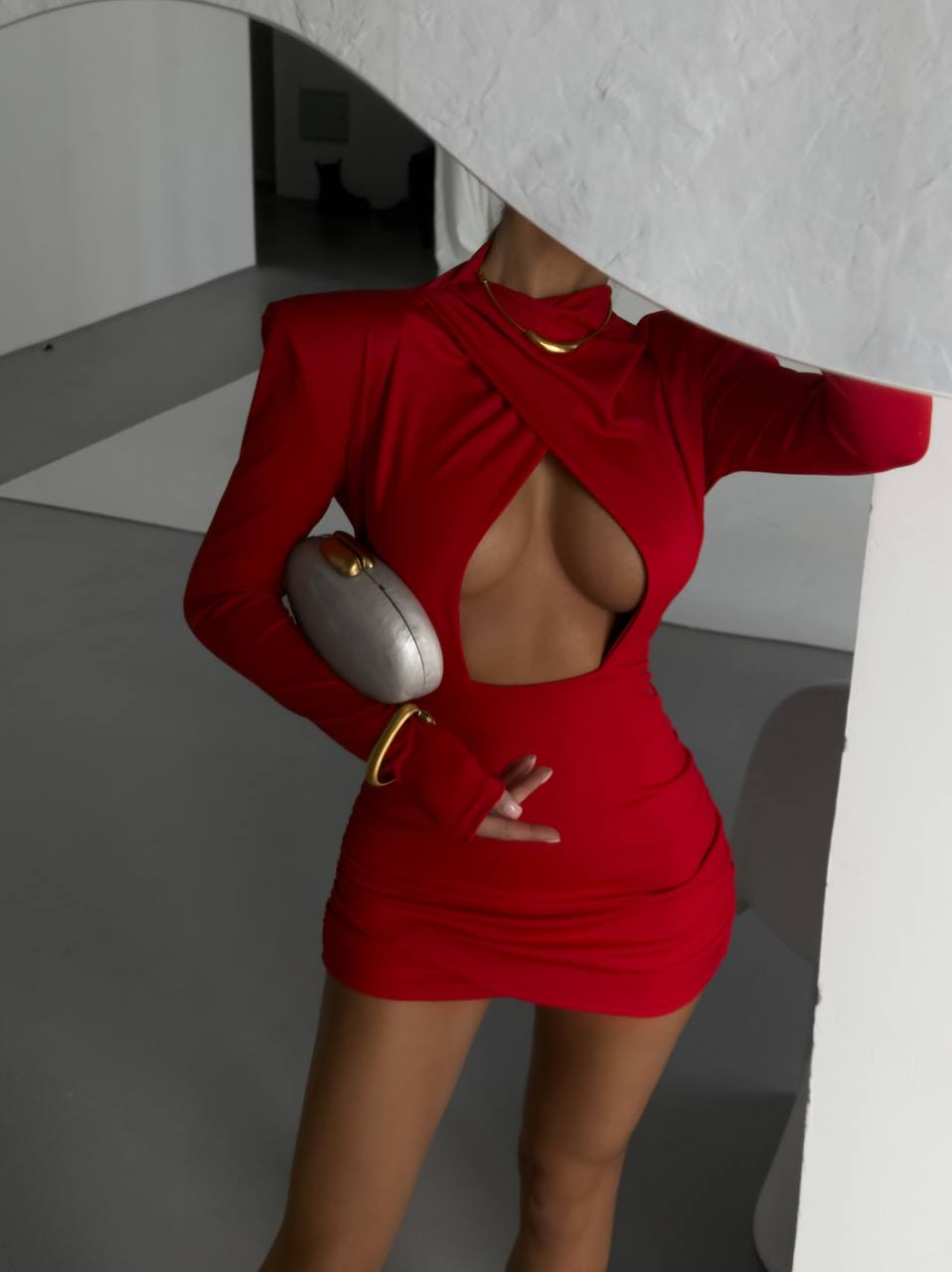 Cutout Accent Shoulder Mini Dress for Party, Club, Night Out, Date Night, and Homecoming dress
