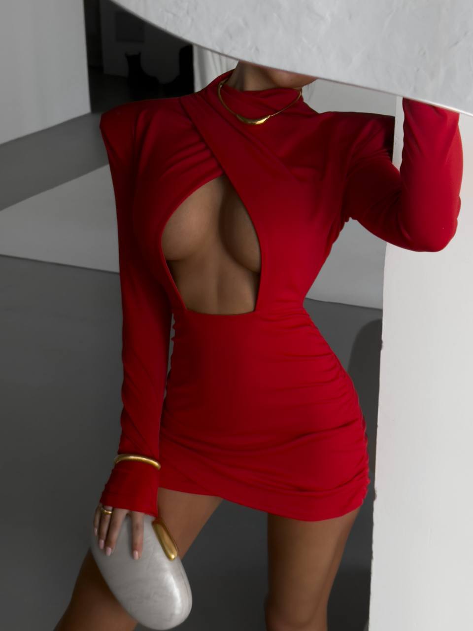 Cutout Accent Shoulder Mini Dress for Party, Club, Night Out, Date Night, and Homecoming dress