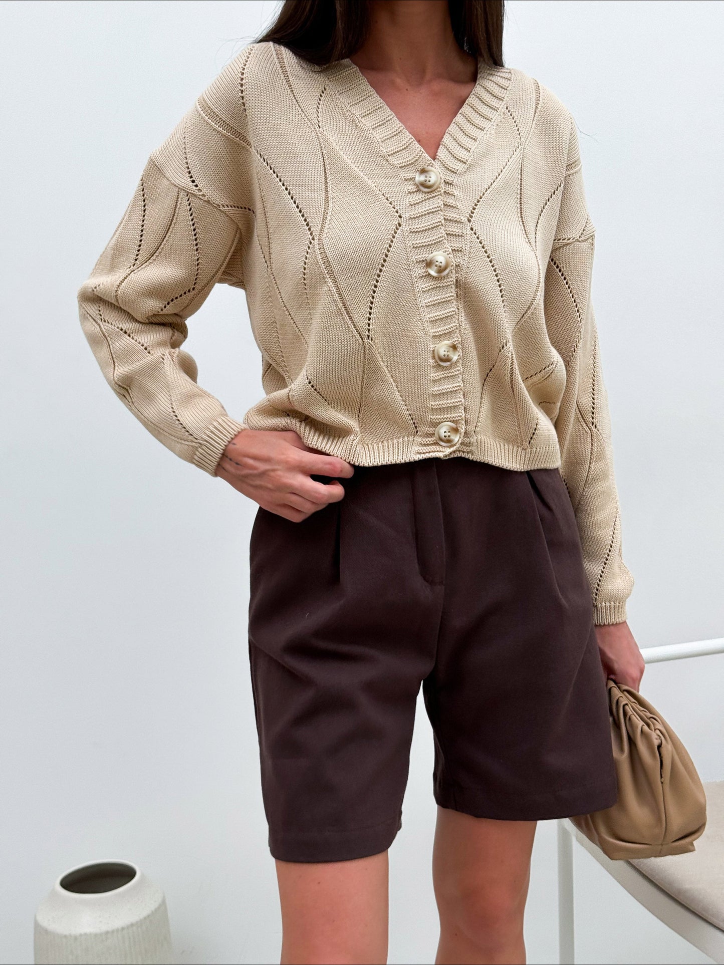 Chunky Knit Cardigan for Women – Soft Cotton Blend Oversized Sweater, Long Sleeve Button Front, Cozy Fall & Winter Layering
