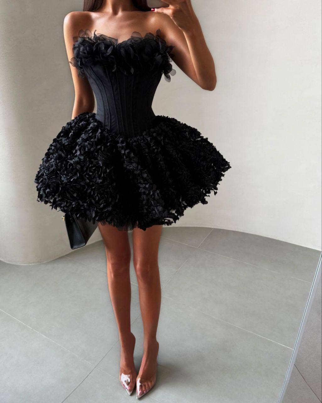 Corset Mini Dress, Bridal Mini Dress, Short Wedding Dress, Reception Dress, Wedding Guest Dress, Floral Dress, Homecoming Dress,Gift For Her