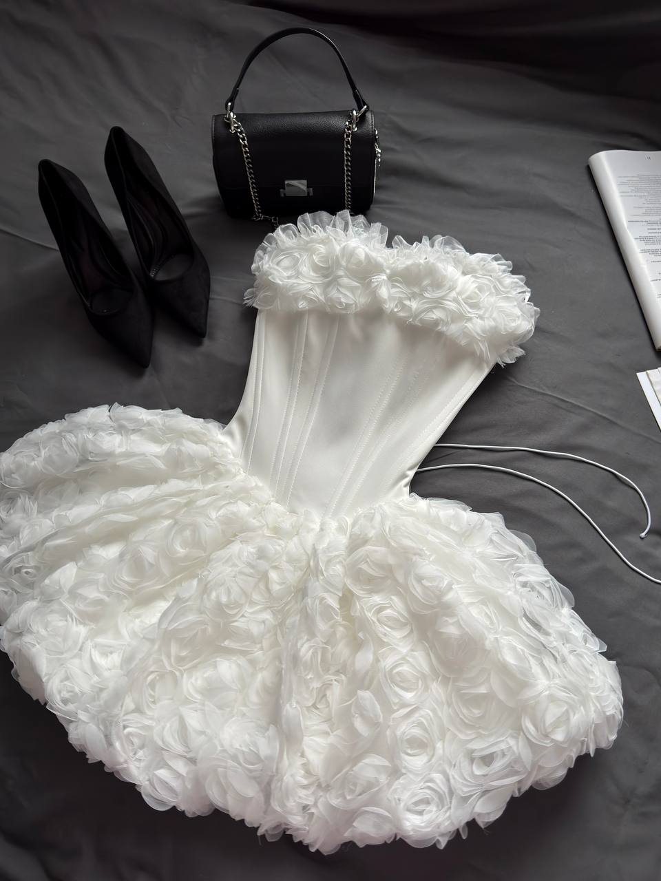Corset Mini Dress, Bridal Mini Dress, Short Wedding Dress, Reception Dress, Wedding Guest Dress, Floral Dress, Homecoming Dress,Gift For Her