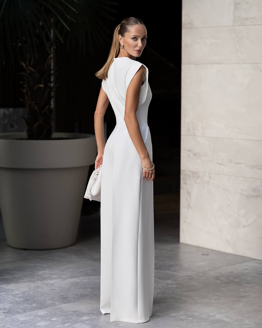 Elegant Wide Leg Jumpsuit for Women, Formal Evening Romper, Sleeveless Party Pantsuit
