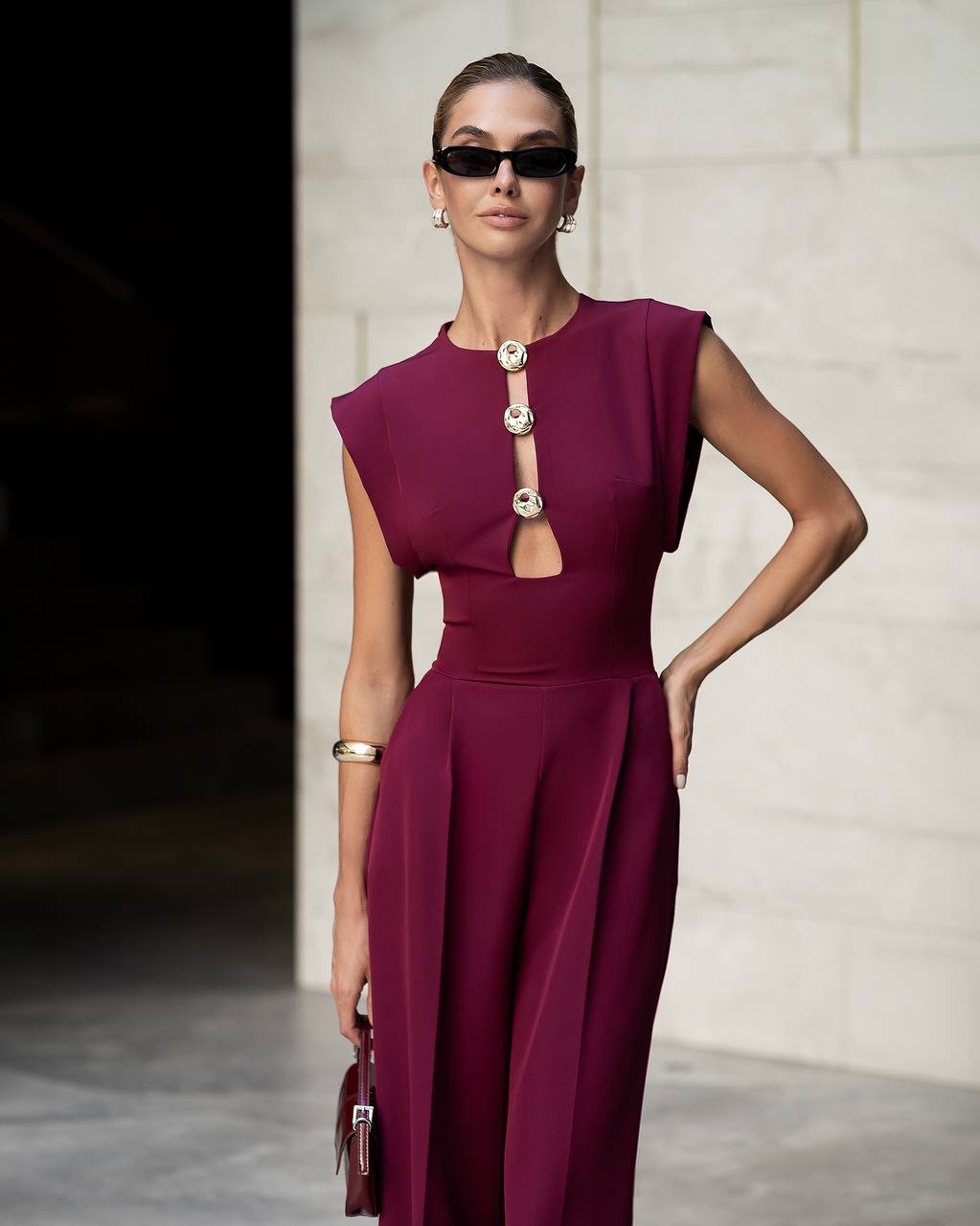 Elegant Wide Leg Jumpsuit for Women, Formal Evening Romper, Sleeveless Party Pantsuit