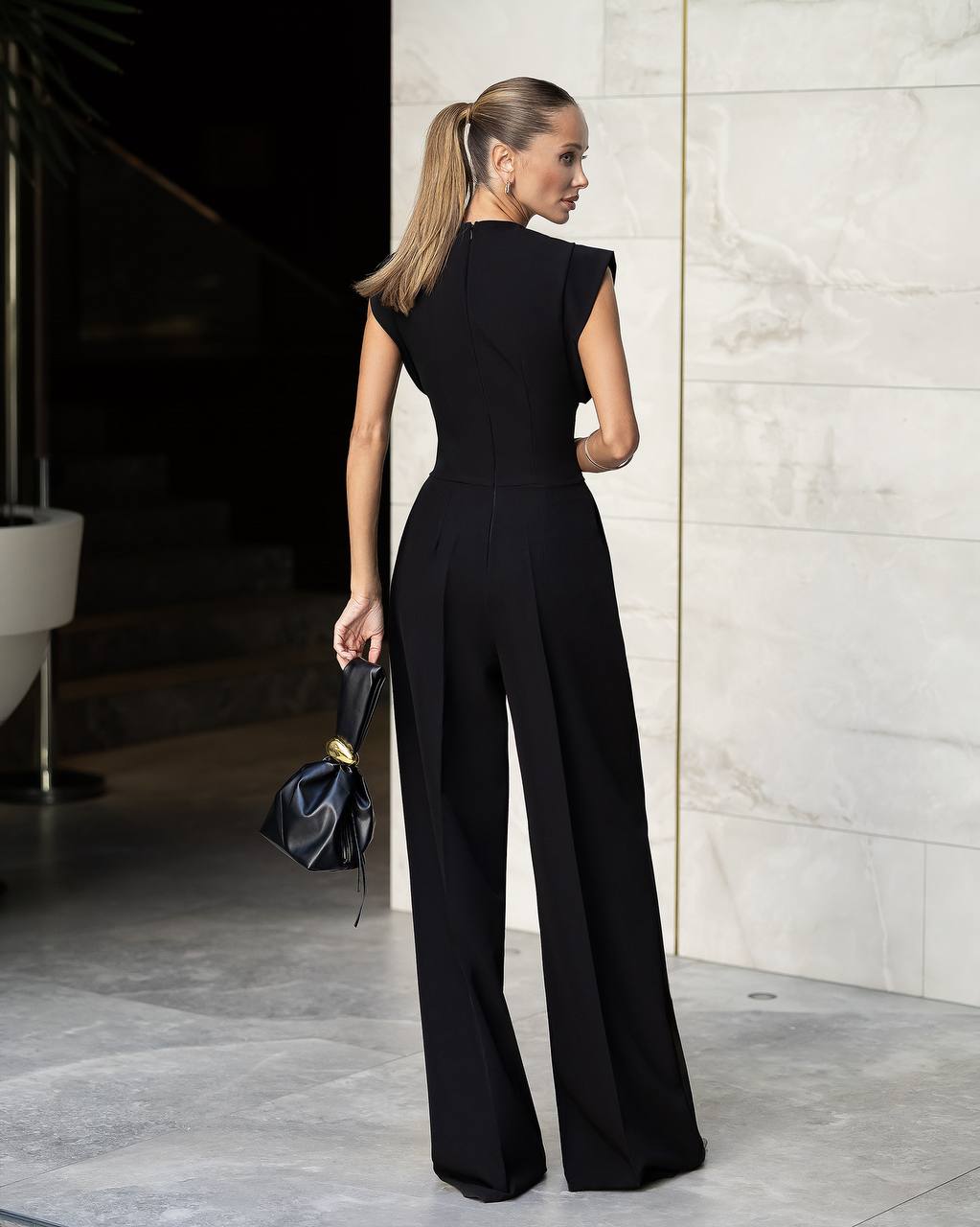 Elegant Wide Leg Jumpsuit for Women, Formal Evening Romper, Sleeveless Party Pantsuit
