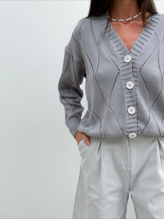 Chunky Knit Cardigan for Women – Soft Cotton Blend Oversized Sweater, Long Sleeve Button Front, Cozy Fall & Winter Layering