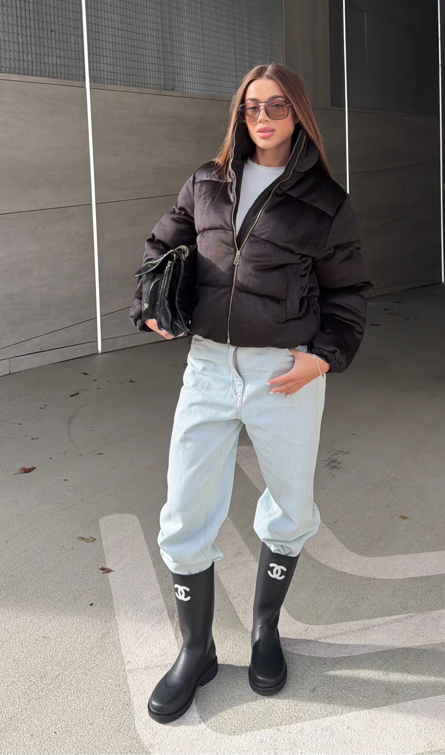 Corduroy Puffer Jacket, Velvet Winter Coat, Cropped Quilted Outerwear, Warm Eco Down Jacket, Fall Casual Puffer Coat, Clothing Gift For Her