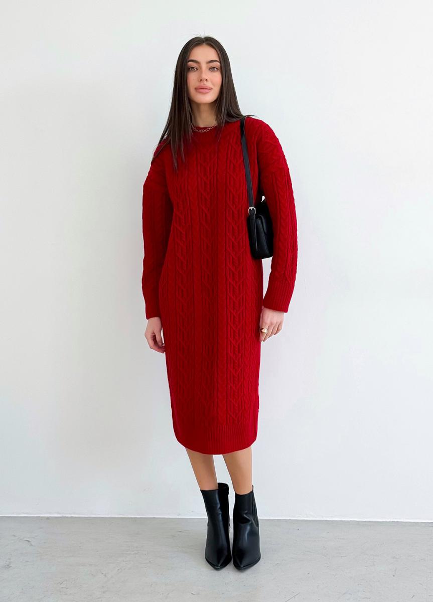 Red Knit Sweater Dress