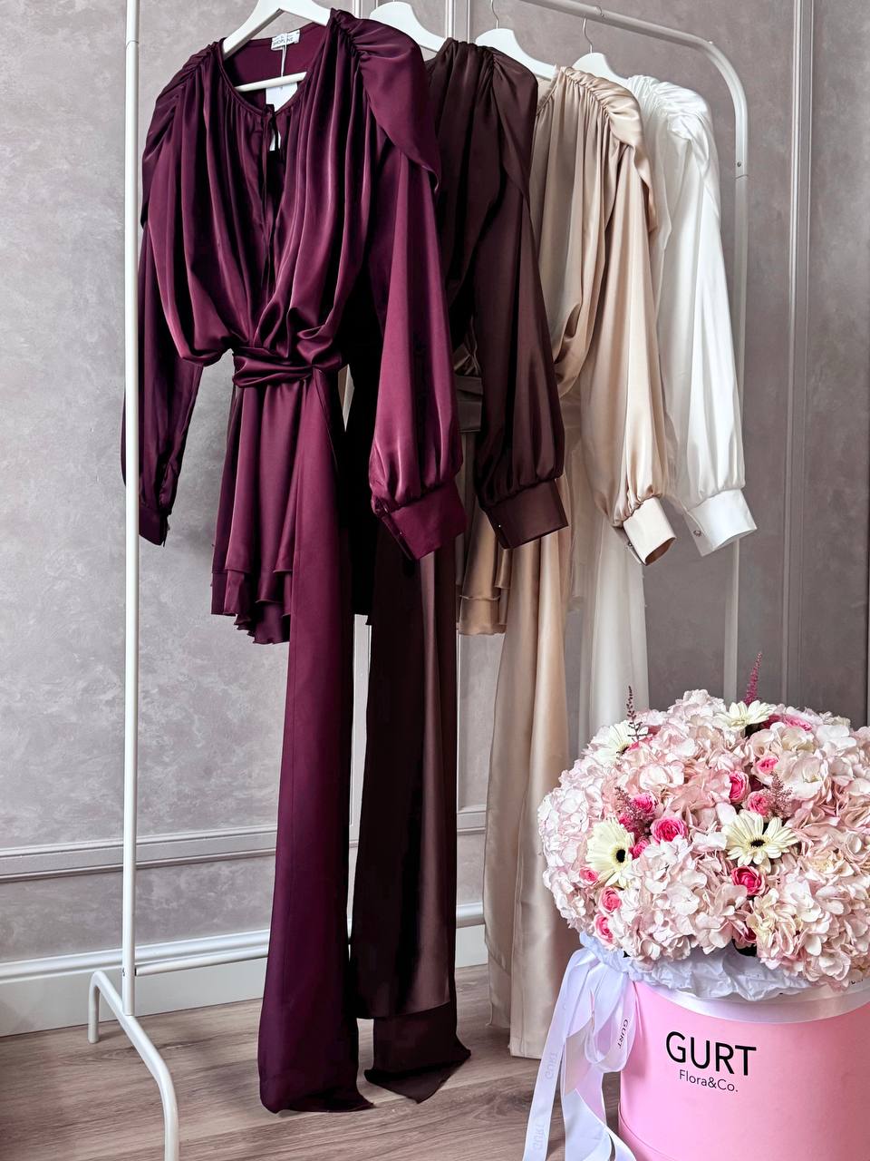 Satin Mini Dress with Shorts, Draped Belted Dress, Elegant Party Dress, Long Sleeve Cocktail Dress, Wedding Guest Dress