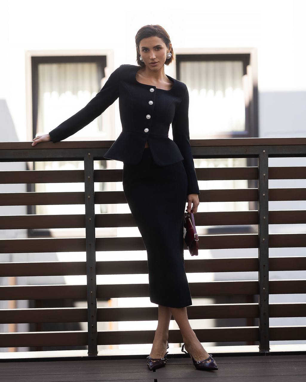Tweed Skirt Suit for Women, Tailored Blazer and Midi Skirt Set, Elegant Two Piece Suit, Office & Special Occasion Outfit, Clothing Gift