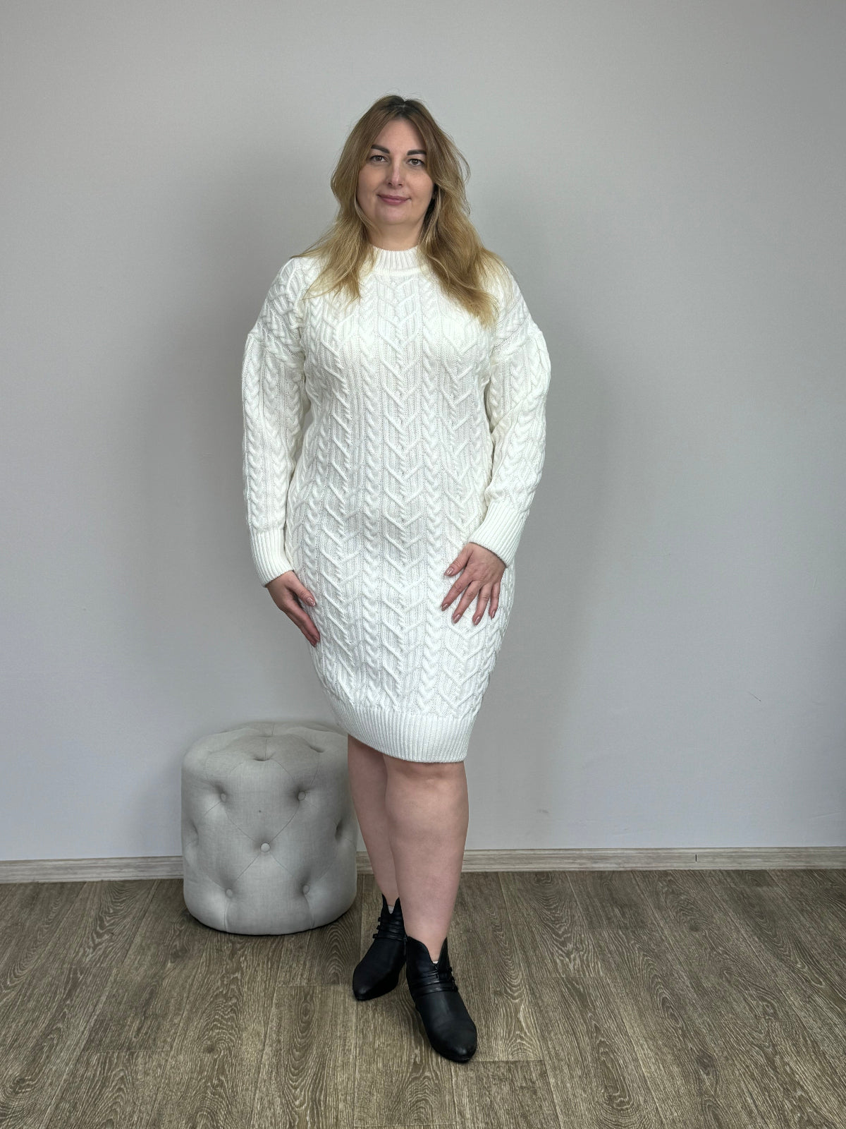 White_Knit_Wool_Dress_Oversized_Cable_Knit_Scandinavian_Style