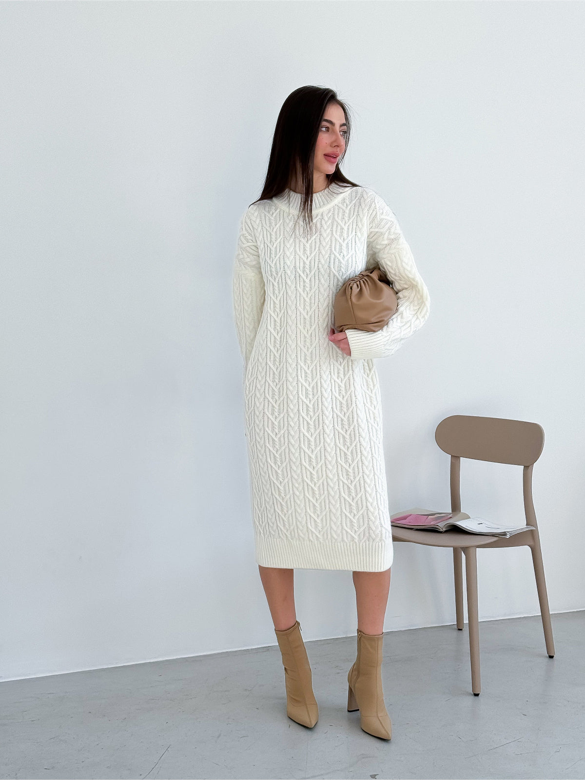 White_Knit_Wool_Dress_Oversized_Cable_Knit_Scandinavian_Style