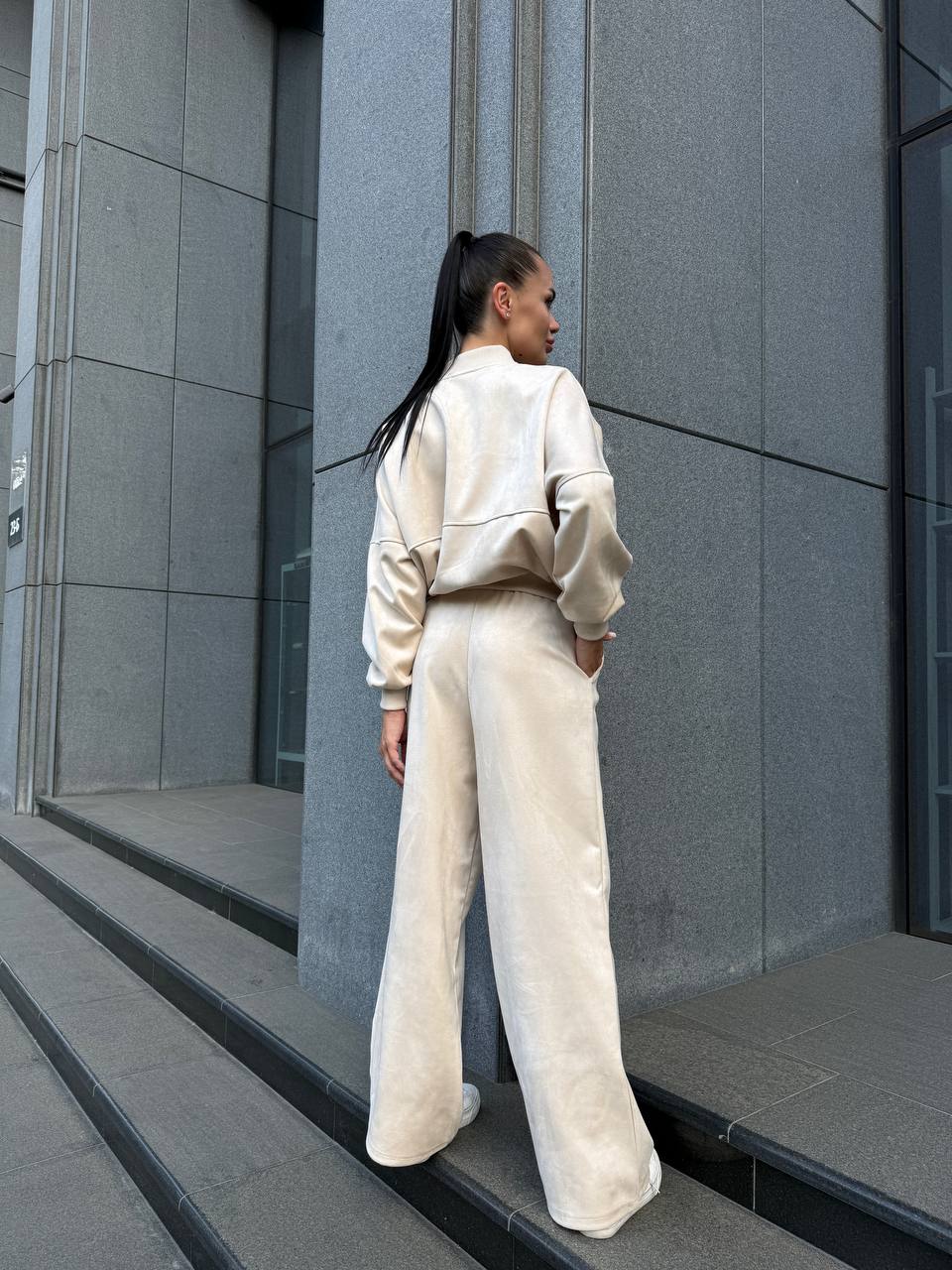 2 Piece Lounge Set for Women – Zip Hoodie and Wide Leg Palazzo Pants,Soft Faux Suede Matching Outfit, Travel Street Style,Birthday Gift Idea
