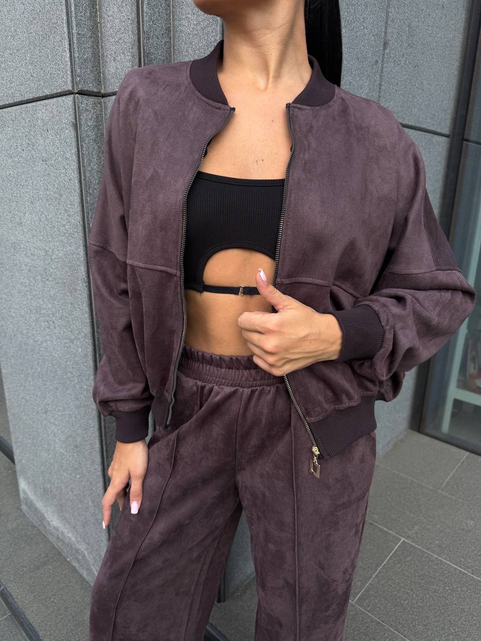 2 Piece Lounge Set for Women – Zip Hoodie and Wide Leg Palazzo Pants,Soft Faux Suede Matching Outfit, Travel Street Style,Birthday Gift Idea