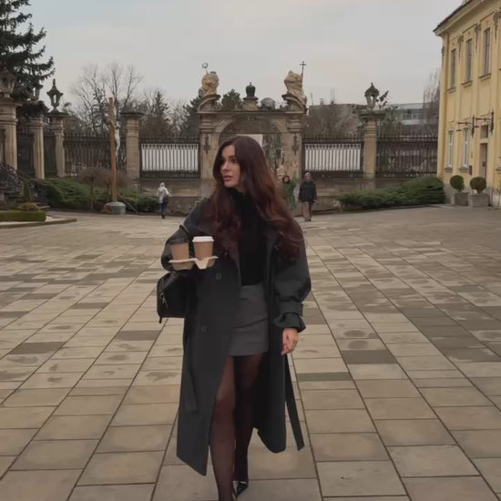 Oversized Wool Coat, Long Trench Coat, Belted Winter Trench, Fall Outerwear, Warm Long Coat