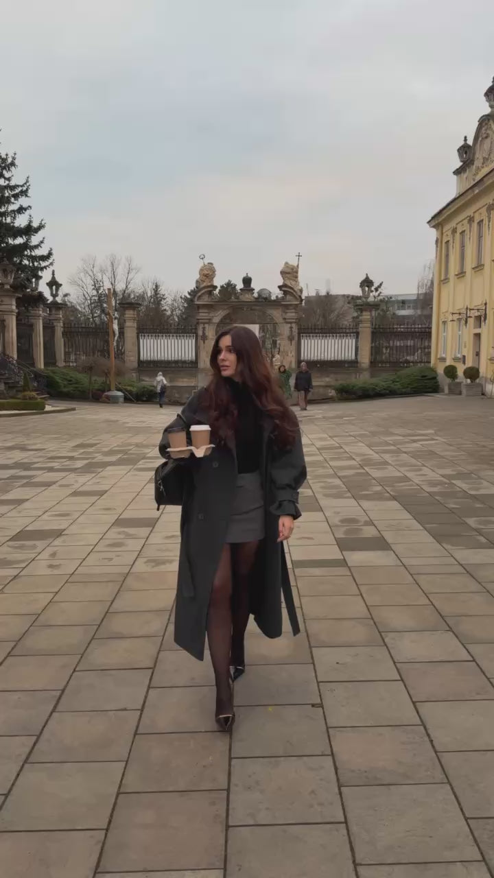 Oversized Wool Coat, Long Trench Coat, Belted Winter Trench, Fall Outerwear, Warm Long Coat