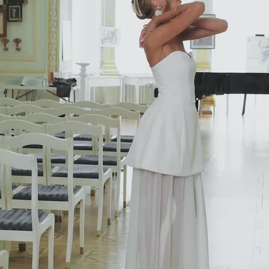 Corset Dress for Women, 2 Piece Chiffon Dress Set, Elegant Maxi Dress, Wedding Guest Dress, Prom, Reception Dress