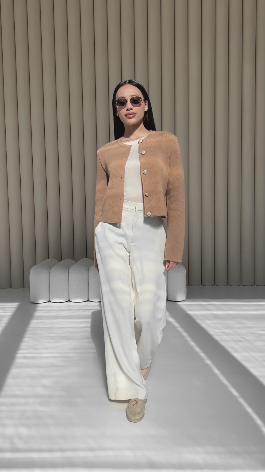 Wool Blend Knit Cardigan for Women – Button Front, Classic Straight Fit, Cozy Fall & Winter Sweater