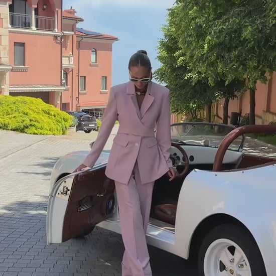 Women 3-Piece Suit Set, Blazer + Vest + Wide Leg Pants Suit, Office Business Pantsuit, Formal Work Suit, Wedding Guest Outfit