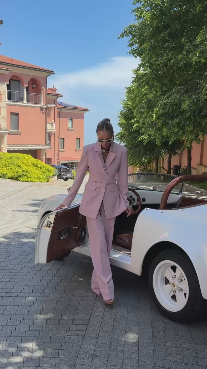 Women 3-Piece Suit Set, Blazer + Vest + Wide Leg Pants Suit, Office Business Pantsuit, Formal Work Suit, Wedding Guest Outfit