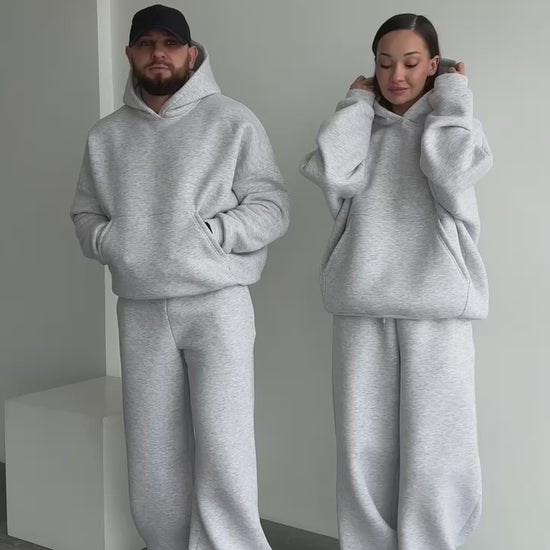Unisex Oversized Tracksuit Set for Couples, Luxury Warm  Hoodie & Pants, Matching Family Outfit, Couples gift