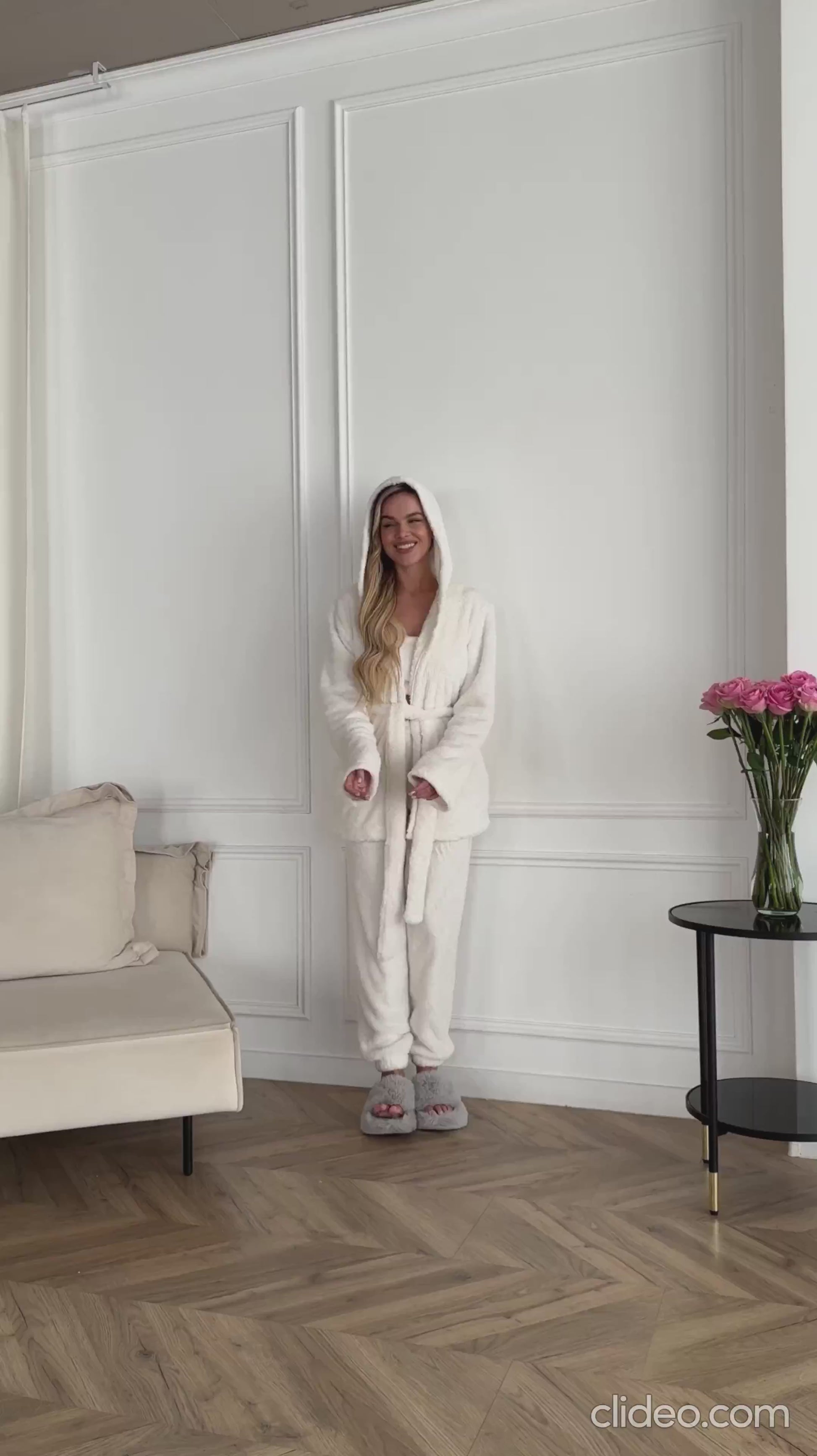 Cozy 3-Piece Fleece Loungewear Set – Soft Cardigan, Tank Top & Pants, Women’s Plush Pajama Outfit