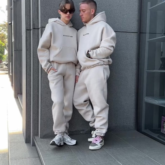 Matching Couple Hoodies and Sweatpants Set, Oversized Tracksuit,Fleece Cotton Jogger Set, Minimalist Streetwear, Family Look,Valentines Gift