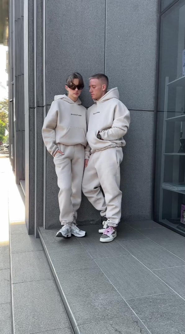 Matching Couple Hoodies and Sweatpants Set, Oversized Tracksuit,Fleece Cotton Jogger Set, Minimalist Streetwear, Family Look,Valentines Gift