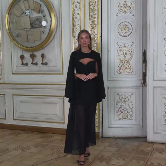 Elegant Cape for Women, Statement Cape, Minimalist Layering Piece, Evening Cover Up, Wedding Guest Cape, Formal Outfit Accessory