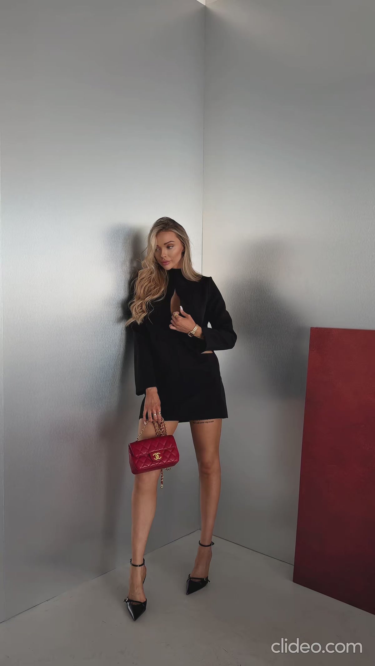 Convertible Mini Dress, Front Zipper High Neck Dress, Sexy Cutout Outfit, Long Sleeve Cocktail Dress, Fall Capsule Wardrobe, Gift For Her