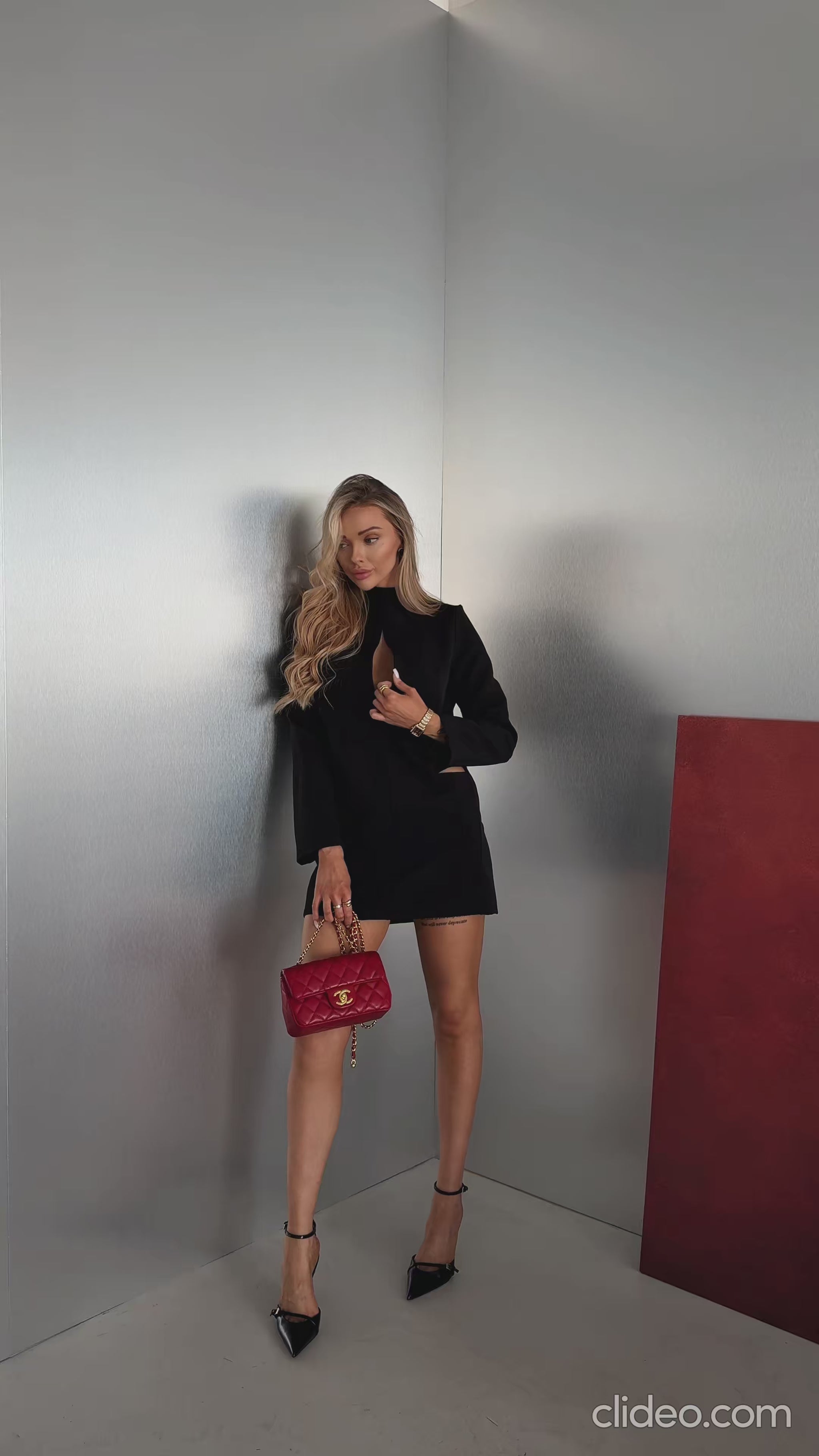 Convertible Mini Dress, Front Zipper High Neck Dress, Sexy Cutout Outfit, Long Sleeve Cocktail Dress, Fall Capsule Wardrobe, Gift For Her